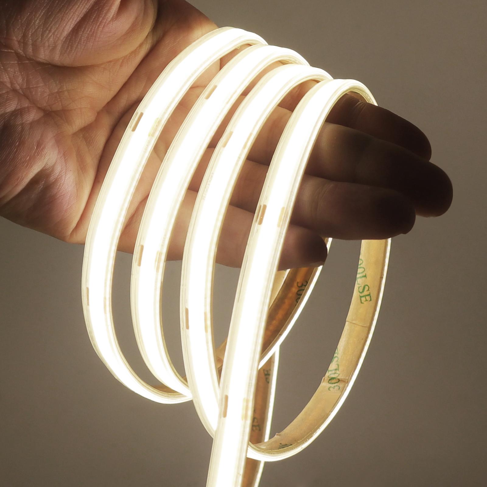 

DC 12V 24V COB Strip Kit Waterproof 480Leds/M 3000K 4000K 6000K Bluetooth APP Control Dimmerable Flexible Ribbon Rope LED Light EU Set&DC 12V 0.5M