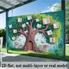 2D Bücherwurm Party Hintergrund, Verzauberter Baum und Waldtür für Kinder Fotoshooting