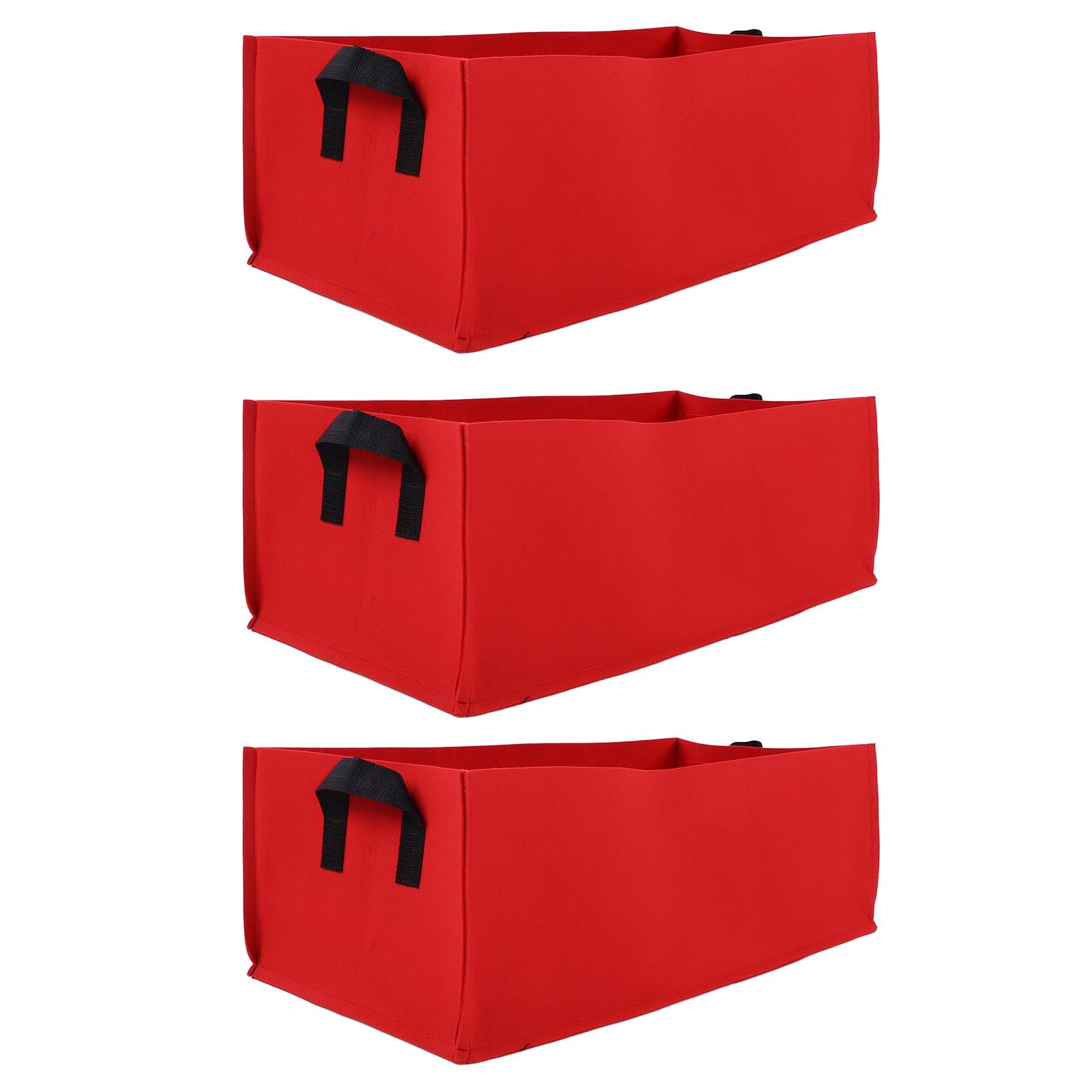 

3PCS Thicken Non Woven Vegetable Planting Seedling Grow Bags Garden Planter Bed with HandleRose Red 60x30x20cm розы красного