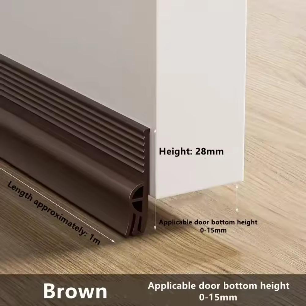 

TPE Ущільнювач для низу дверей Потрійна звукоізоляційна конструкція Для безрамних розсувних дверей Шаф Комор Душових кімнат 1м