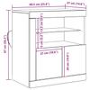 LED Sideboard In Brown 60.5 X 37 X 67 Cm Particleboard