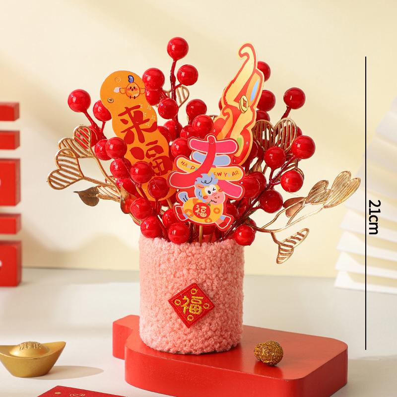 Chinese New Year Decoration Wedding Decoration Horse Year Decoration Flower Vase Hug Bucket Spring Festival Home Decor