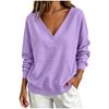 Damenmode V-Ausschnitt Langarm Pullover Sweatshirt Farbe für Lässige Alltagsmode