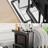 Kitchen Counter Small Dish Drying Rack Adjustable Metal Dish Drainer with Drainboard for Plates Bowls Cups Pots Cutting Boards