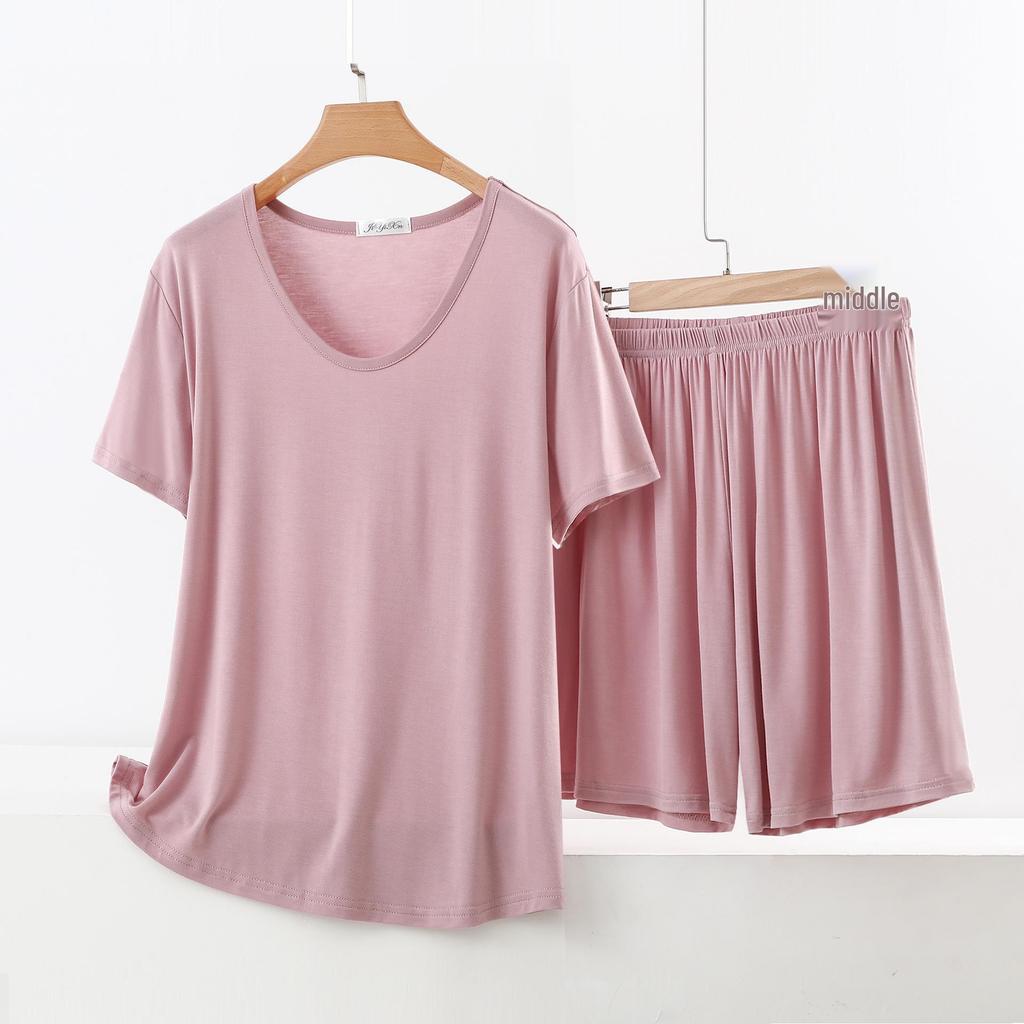 Women's Summer Short-Sleeve Suit: Modal T-Shirt & Slim Shorts Two-Piece Set - Casual, Sporty, Outdoor, or Loungewear