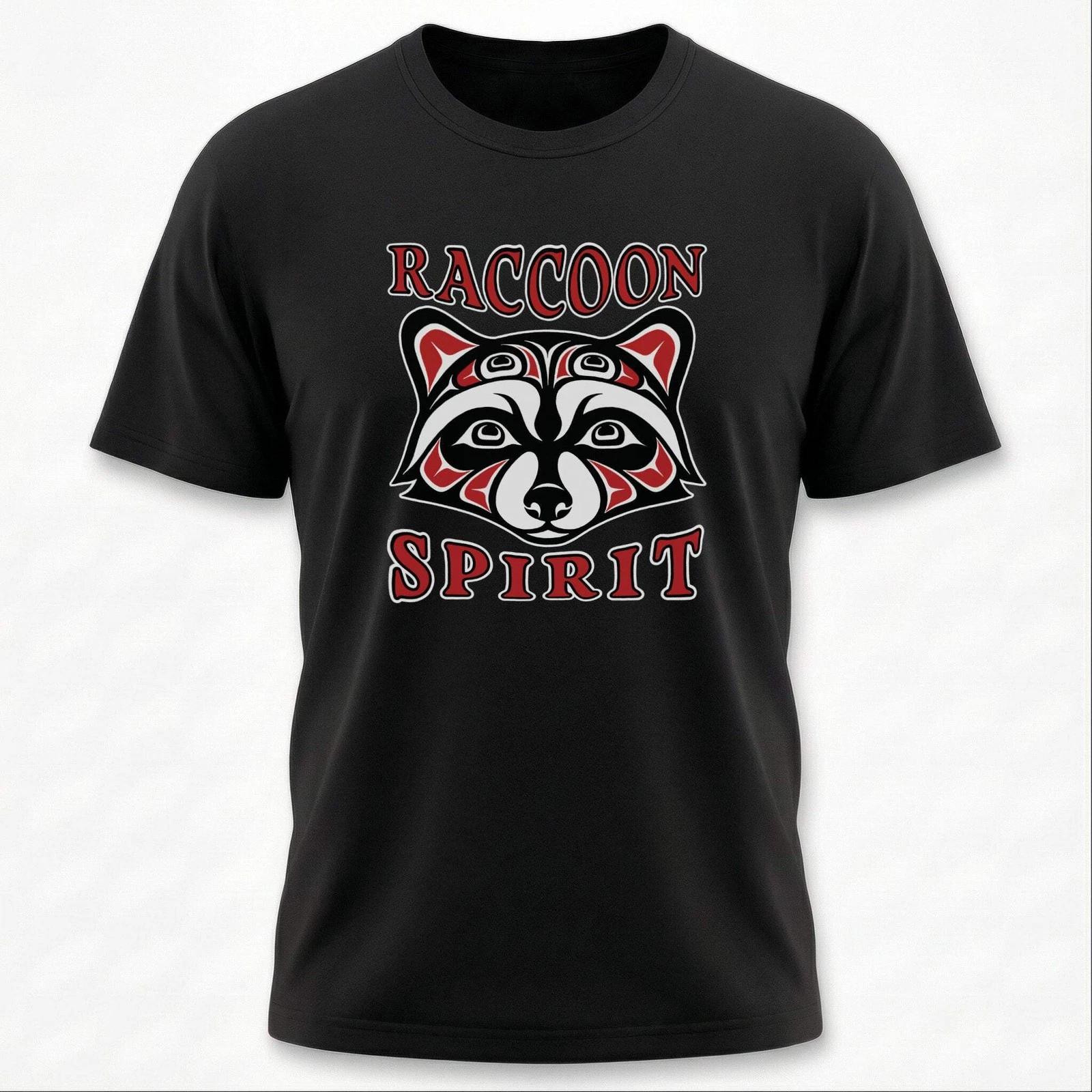 Raccoon Spirit Tribal T-Shirt | Native American Style Animal Tee | Spirit M