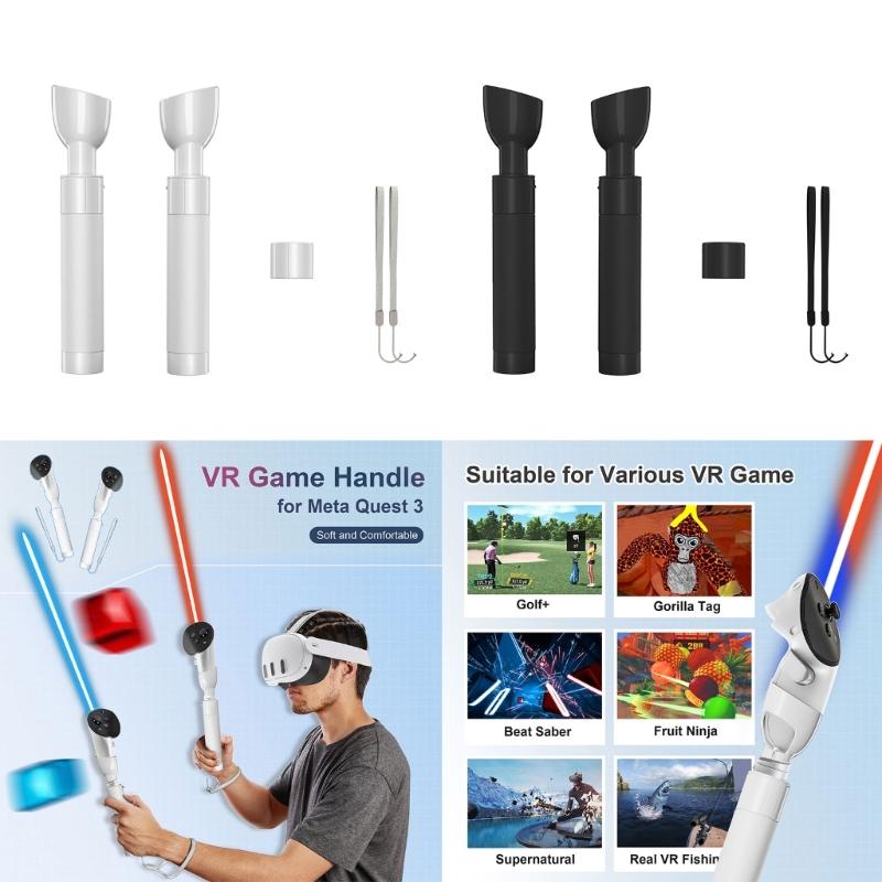 Handle Attachments for Meta Quest 3 VR Controller Accessories, VR Gorilla Tag Long Arms Beat Saber Extension Grips