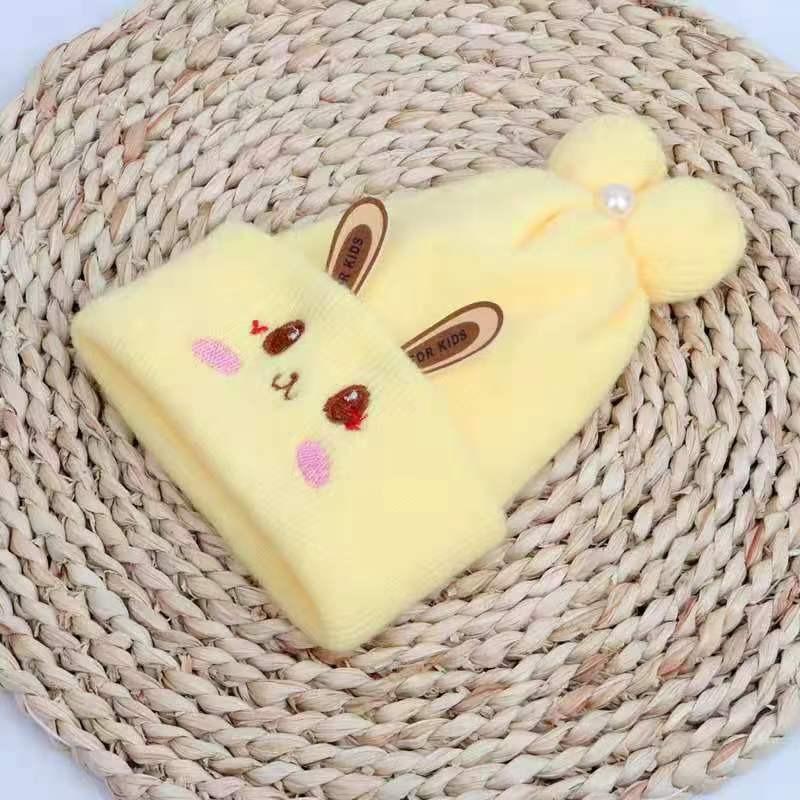 Autumn and winter rabbit baby new hat newborn tire cap thickened baby warm double wool pullover cap 0--6 months