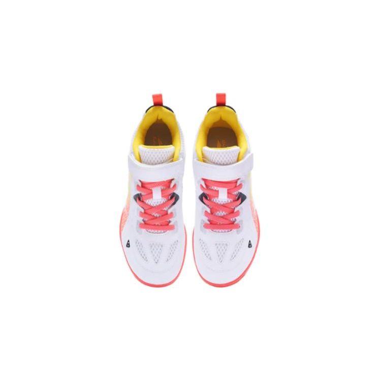 Li Ning Professional Comfortable Non-Slip Wear-Resistant Low-Top Kids Training Shoes Kids Training Shoes White Red APTT014-2