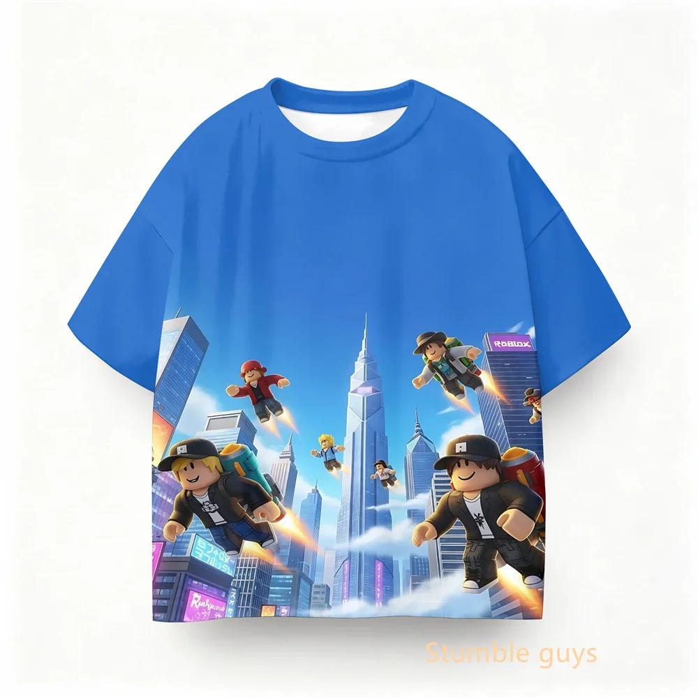 Summer Children Roblox Anime Tee Boys Clothes Girls Game Short Sleeve