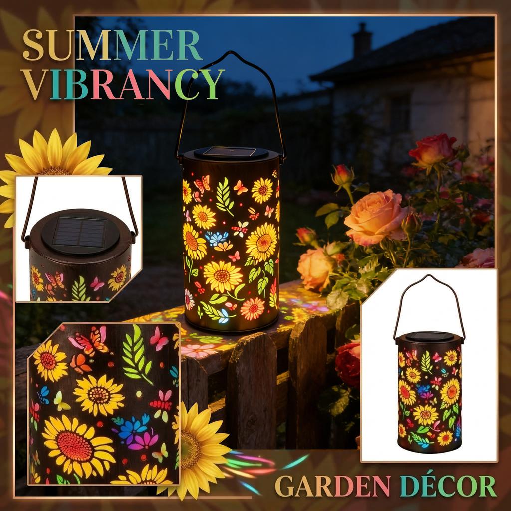 Solar-powered Wrought Iron Openwork Hanging For Balcony Gardens, Outdoor Courtyard Lights, Decorative Camping Lights