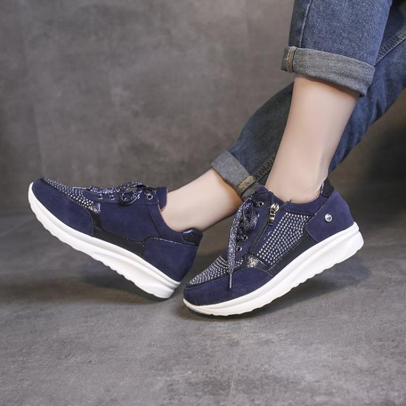 New Flat Round Toe Rhinestone Single Shoes, Fashionable, Sporty and Casual Shoes for Women