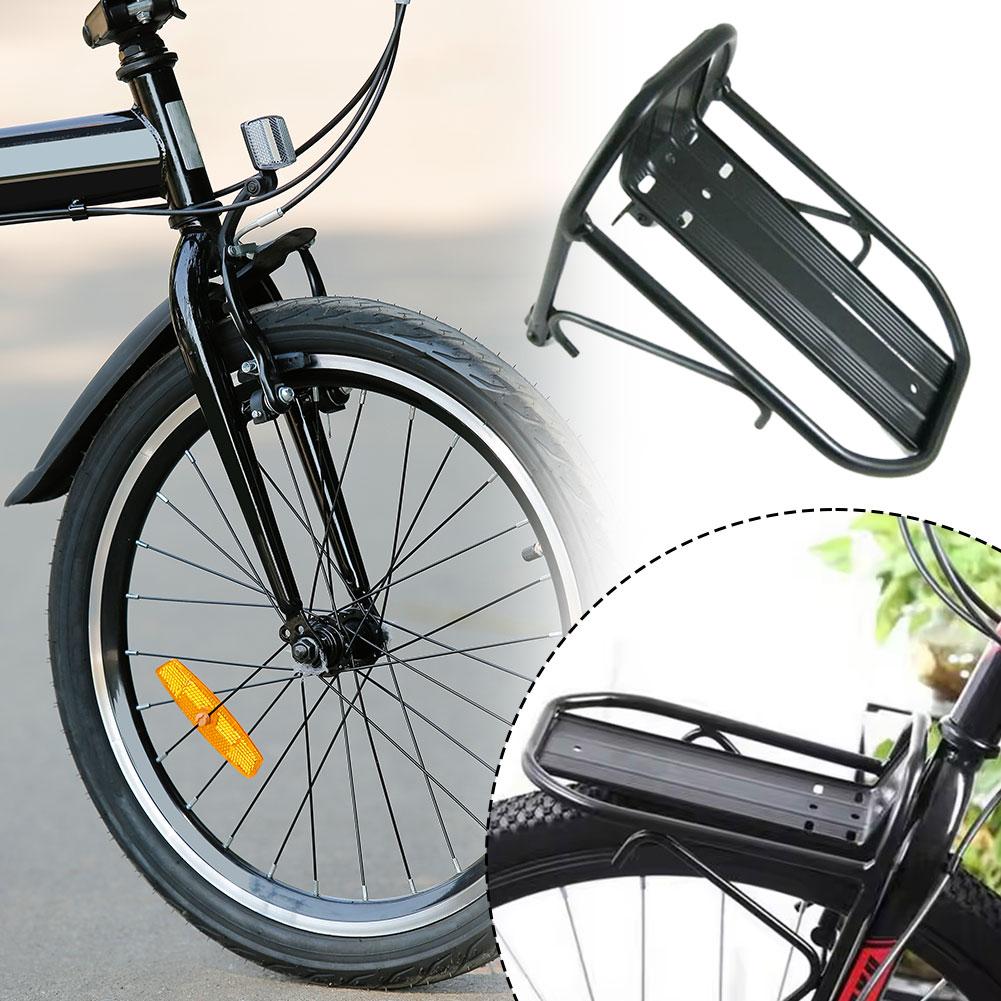 Portacargas delantero para bicicleta de montaña Soporte de cesta Aleación de aluminio Soporte de carga para horquilla delantera para ciclismo Equipo de bicicleta
