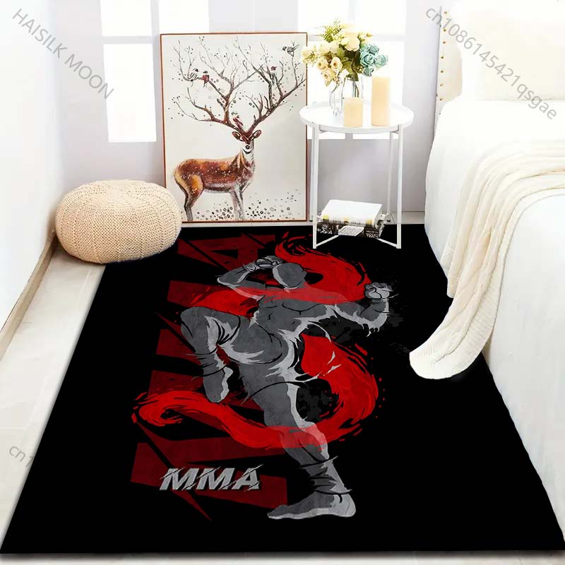 Martial Arts MMA Print Carpet for Bedroom Living Room Bedside Sofa Floor Mat Modern Home Decor Area Rug Large Size