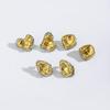 Vintage Stainless Steel Love Heart Two-Tone Stud Earrings: Fashionable, High-End, Non-Fading Jewelry for Women