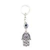 Retro Ethnic Style Fatima Palm Keychain Tribal Style Devil'S Eye Dripping Oil Hollow Pendant