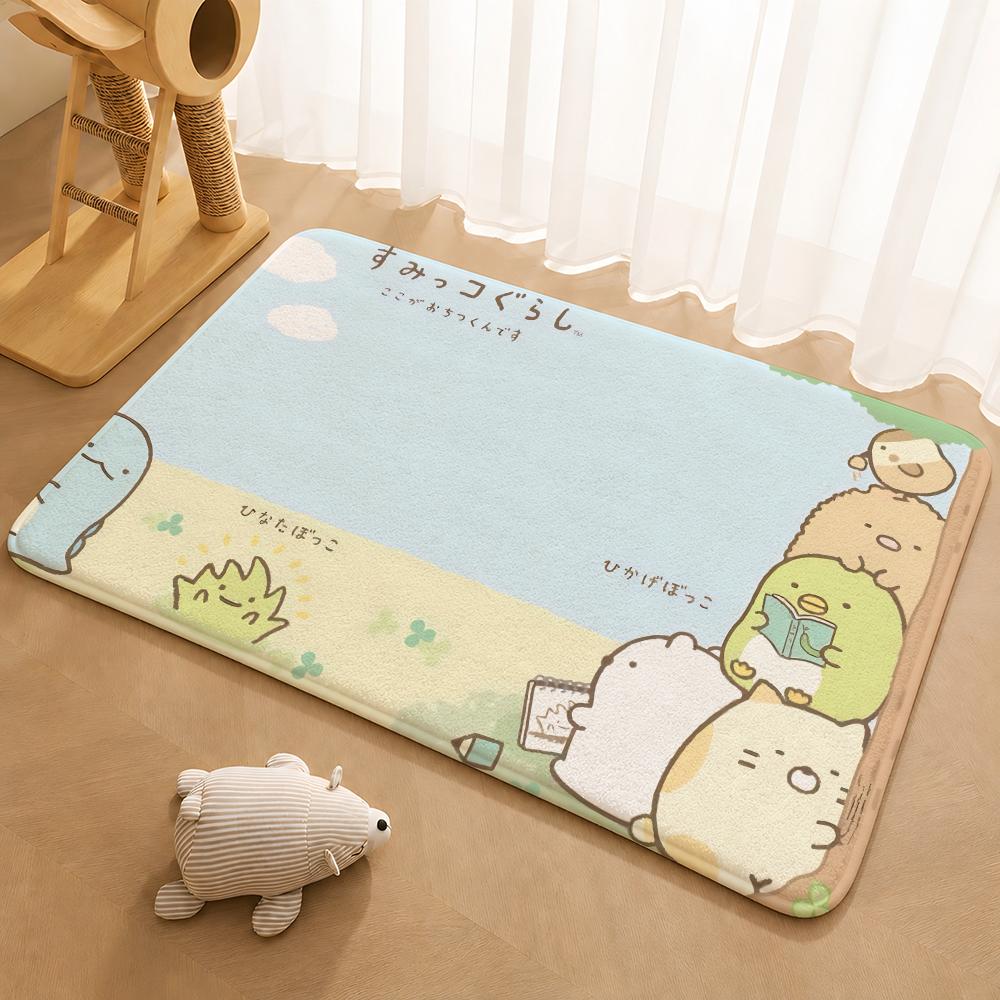 S-Sumikko Gurashi Exquisite Floor Mat Floor Mat Soft Flannel Non-Slip Door Rug for Living Room