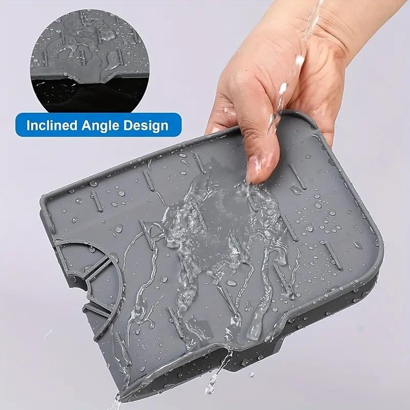 1pc Silicone Waterproof Mat Is Suitable For Faucet Countertops Faucet Anti-splash Mats Wash Basins Anti-logging Water Mats