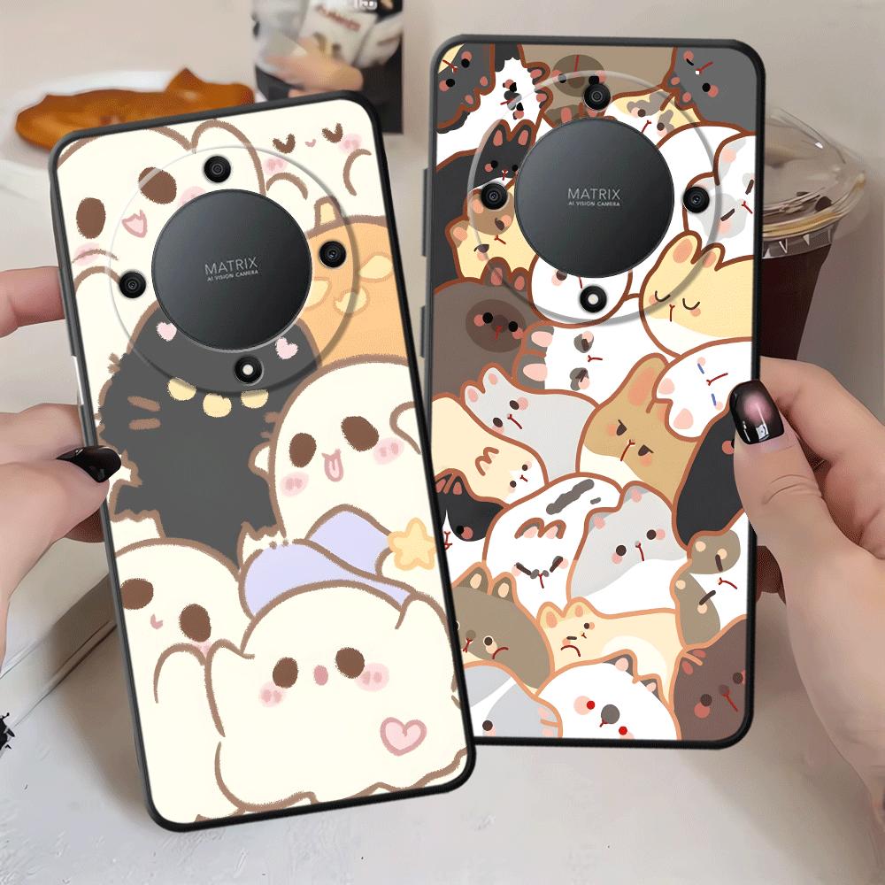 Cartoon Cute Cat Funda Phone Cover Case for Honor 200 400 Lite 70 Magic5Lite X7 X5b X8 X6 X9a 90 8X