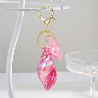 Acrylic Conch Keychain Pendant Bag Backpack Ornament Stylish Beach Shells Keyring Gift