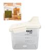 Cereal Storage Container with Pourable Spout Ergonomic Handle Lid Scale Timing Airtight Damp Proof Plastic Rice Storage Bin for Flour Bean Pet Food