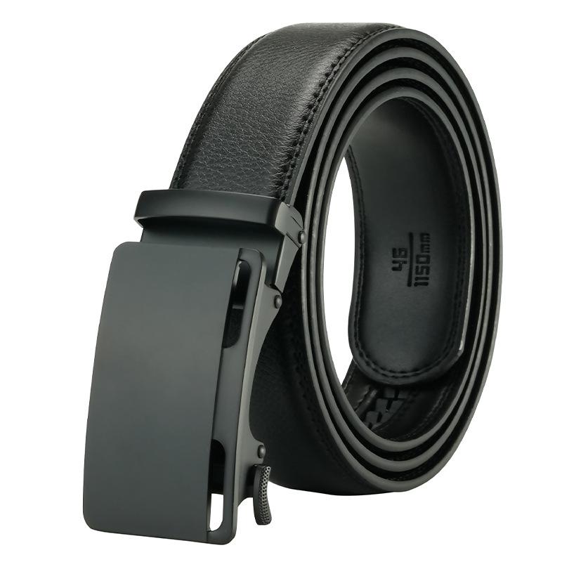 

Leather Belt, Men s Automatic Buckle, Simple Business Belt, Men s Casual Belt, Cowhide Belt 130cm