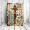 1pc Retro Rusty Arrow 2D Flat Tin Sign 12x8in Vintage Metal Plaque Industrial Farmhouse Wall Decor Living Room Home Art
