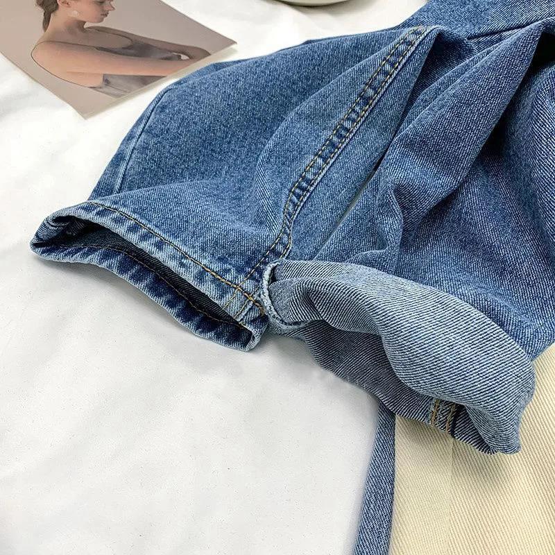 Pantaloni harem din denim, cu talie înaltă, lejer, pentru femei - Slim, drepți, Nine Points, ediție toamnă 2020