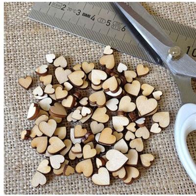 100PCS Mixed Rustic Decoration Wooden Love Heart Wedding Decor Crafts Accessories Table Scatter