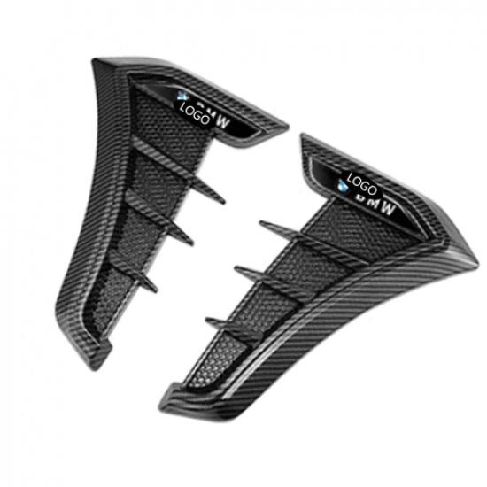 Fit For BMW General Carbon Fiber Air Flow Vent Side Fender Panel Cover Trim 2pcs