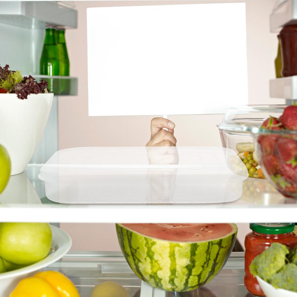 2 Pcs Produzem Caixas Seladas de Bacon Empilháveis Recipientes de Alimentos para Refrigerador com Tampas para Queijo Transparente
