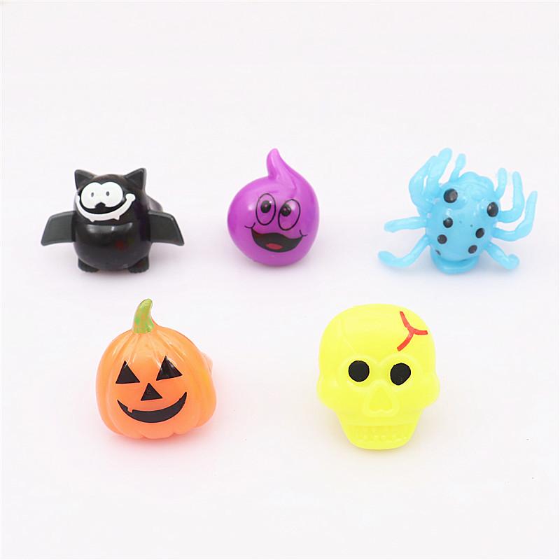 Halloween Luminous Toys: Finger Lights & Pumpkin Skull Bat Rings