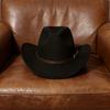 1PC Soft wide brim Western cowboy hat Paired with brown PU Decoration exudes grandeur Suitable for outdoor leisure travel, little jazz hat Hat