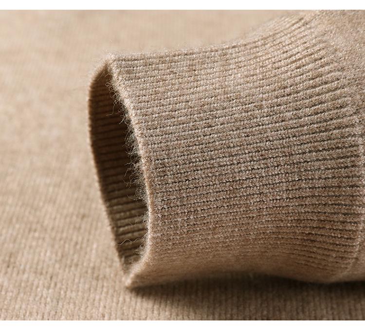 Men's Round Neck Long Sleeve Knitted Sweater - Casual Trend Solid Color