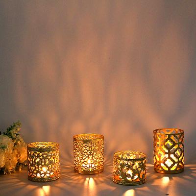 1PC Iron Candlestick Fragrance Candle Cup Home Decoration Gold Candle Holders Handicraft