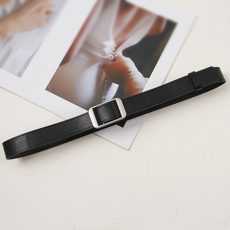 Durable Simple Design Vintage Black Pu Jeans Belt Perfect For Men And Women