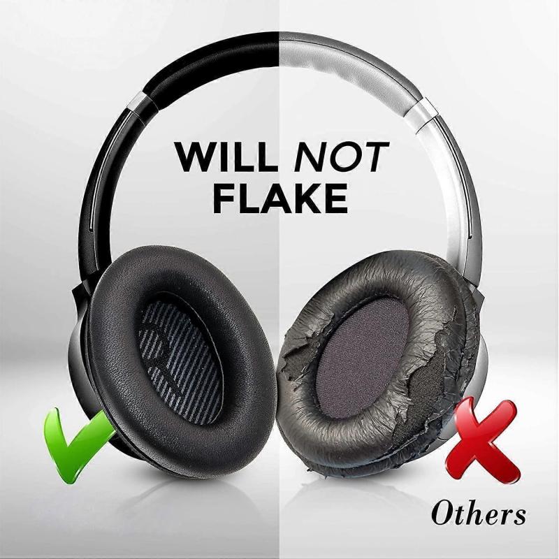 Lambskin Ear Cushions, Replacement Sheepskin Headphones for Bose QC 35 II QC35 QC35ii QC25 Silent Cow