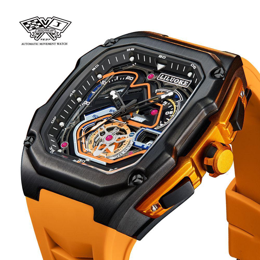 Orologio Sportivo SVJ da Uomo di Alta Gamma Scheletro 3D Luminoso Impermeabile al Quarzo