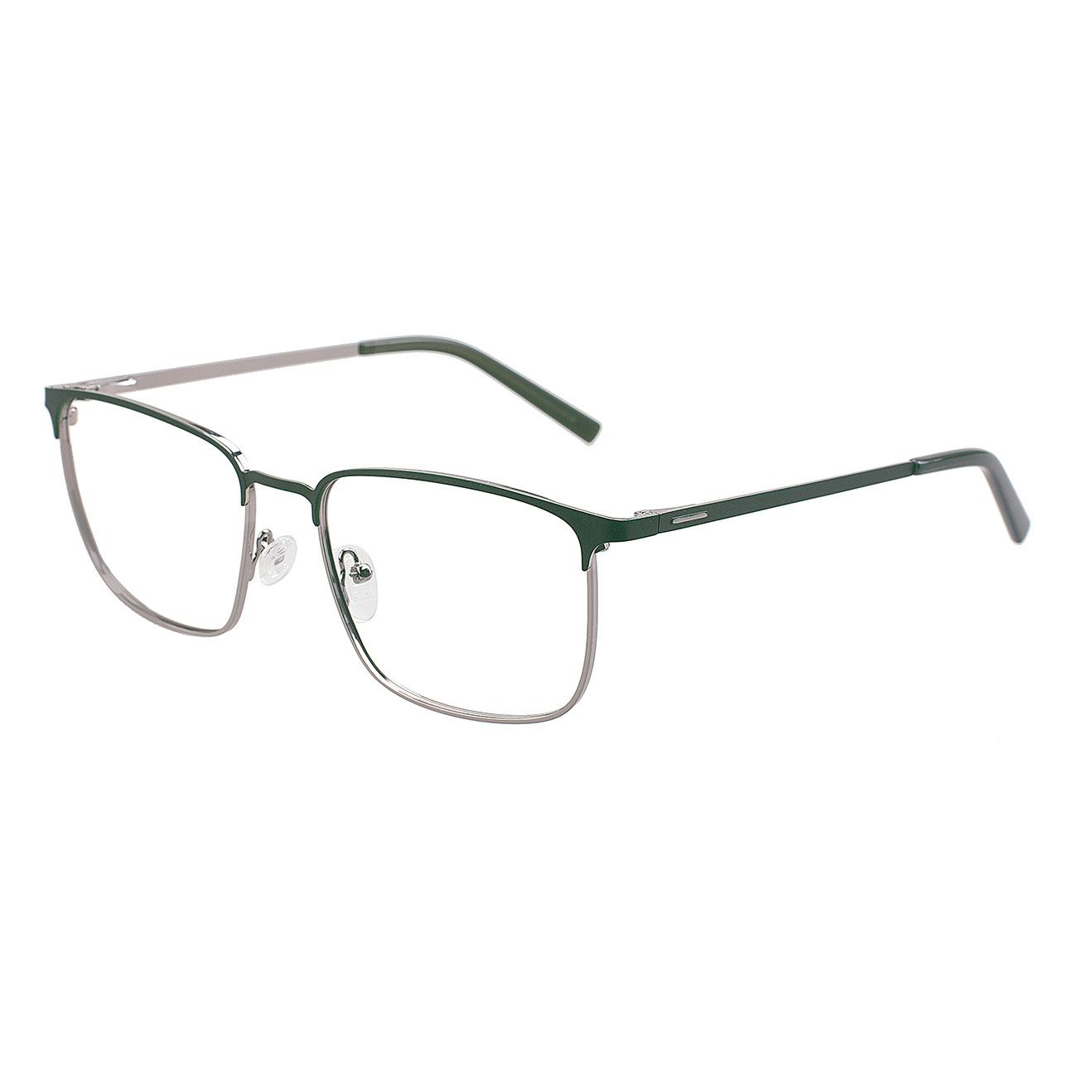 

Металлические квадратные очки для близорукости, деловые мужские очки, полная оправа, универсальная оправа для очков 0 degree lens зелёный