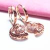 Exquisite Russian 585 Purple Gold Simple Trendy Spiral Ear Buckle Plated Rose Gold Hollow Zircon Shiny Earrings For Women