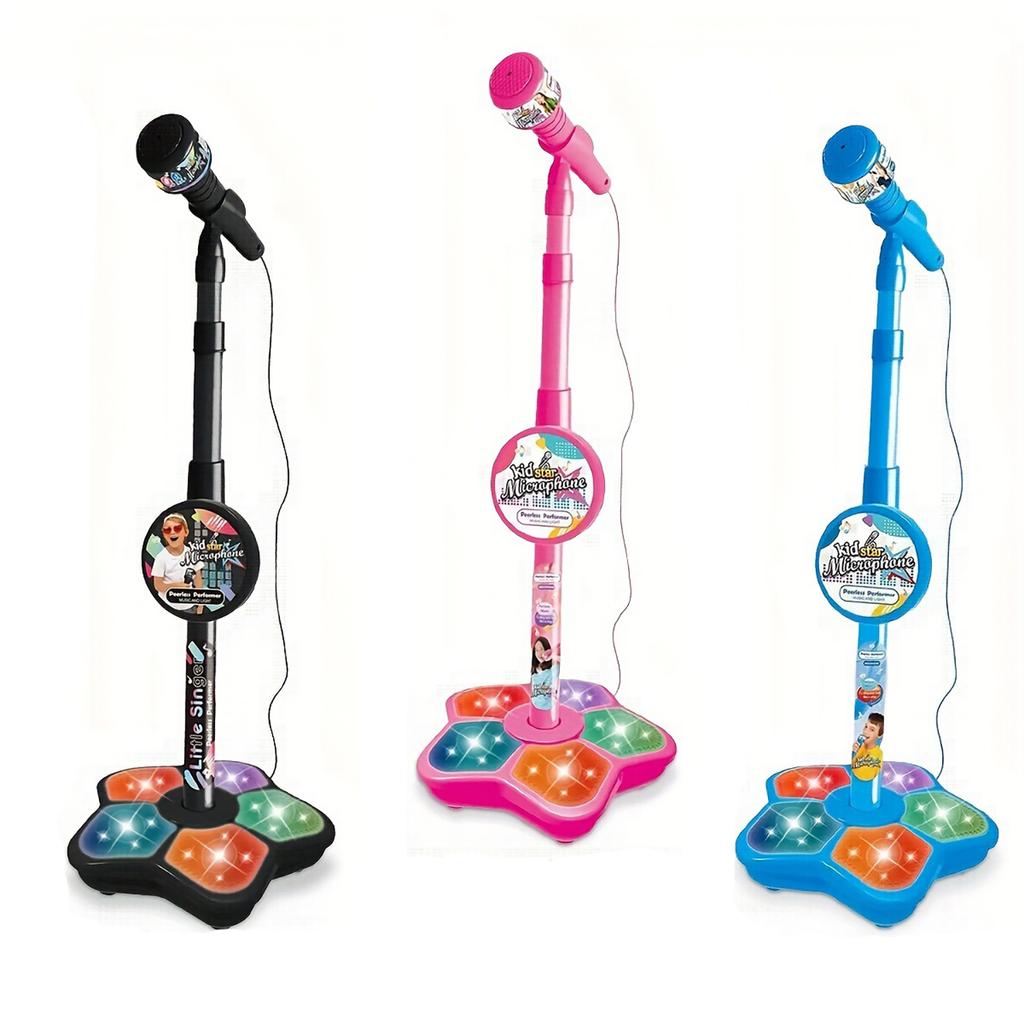 Children'S Microphone Toys With Cool Lighting And Music, Microphone Instrument Toys With Brackets