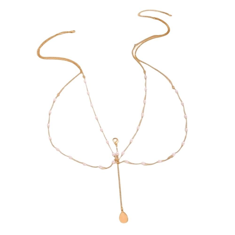 Seashell Starfish Body Chain Pearl Waist Chains Vintage Boho Chest Chain  Party Water droplet