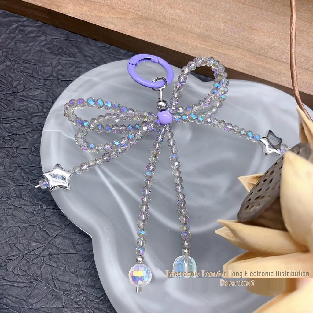 Crystal Bow Pendant Keychain & Phone Lanyard for Women