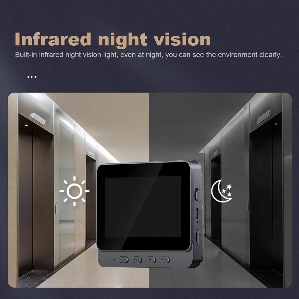 Video Doorbell Video Intercom Wireless Doorbell Camera 1080P 4.3inch IPS Screen Eye Peephole Camera 2.4G Home Digital Viewer