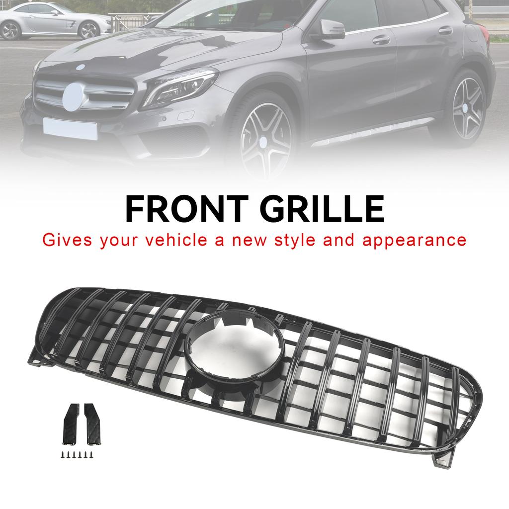 Front Grill Grille Fit Mercedes Benz GLA W156 X156 2017-2019 Facelift Black