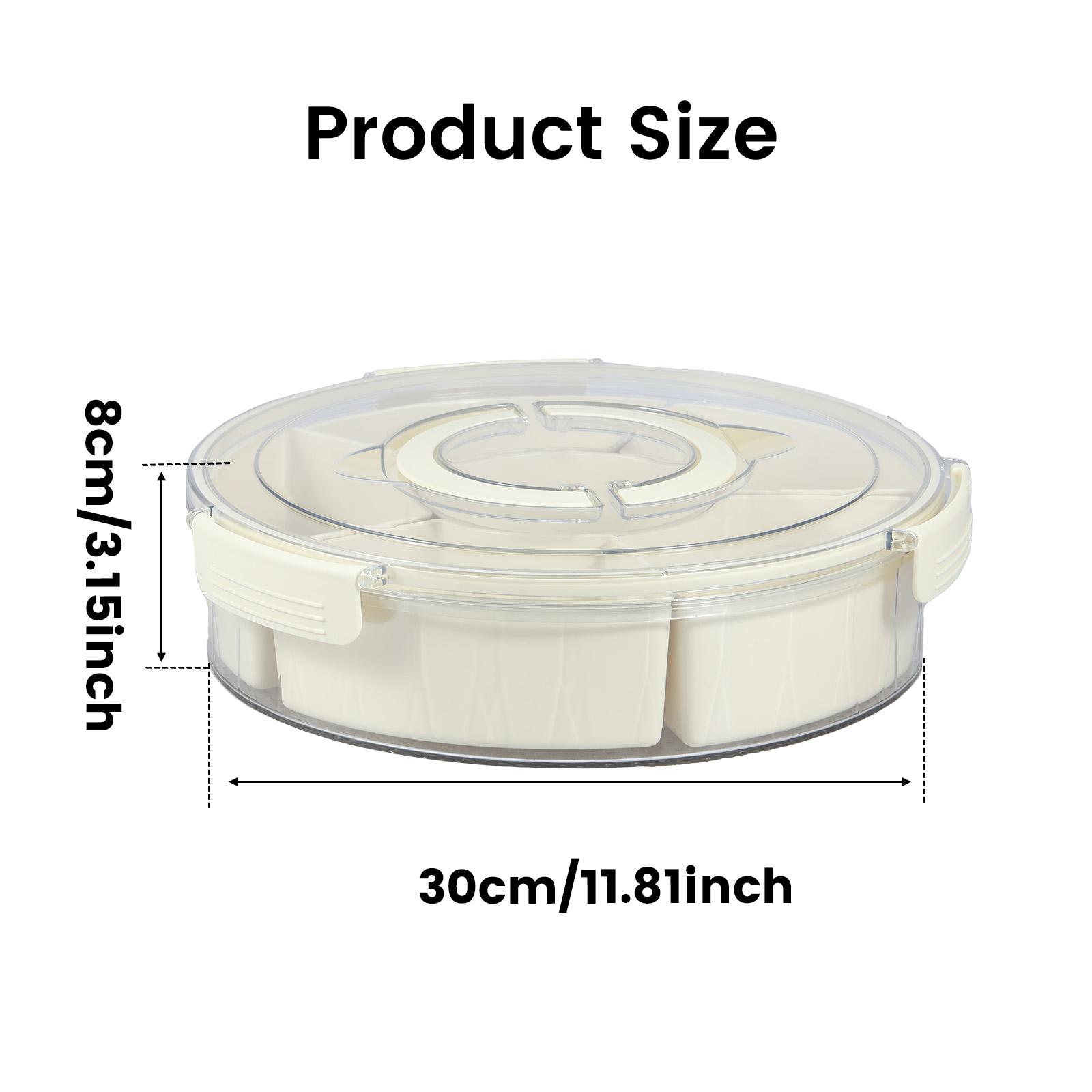 

Divided Serving Tray with Lid and Handle 6 Compartment Snack Box Container Airtight Seal Snack Platter Fridge Safe Charcuterie