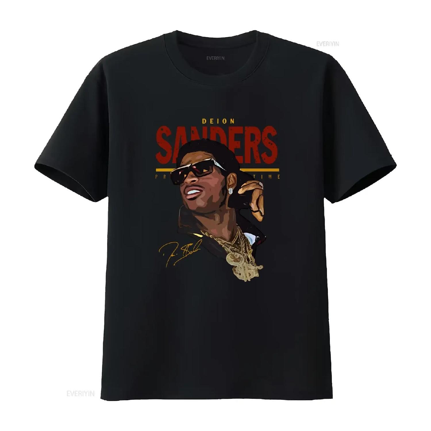 Deion Sanders Prime Time T Shirt S 4XL long or short sleeves vintage Washed homme fashion Stretched Comfortable Breathable S