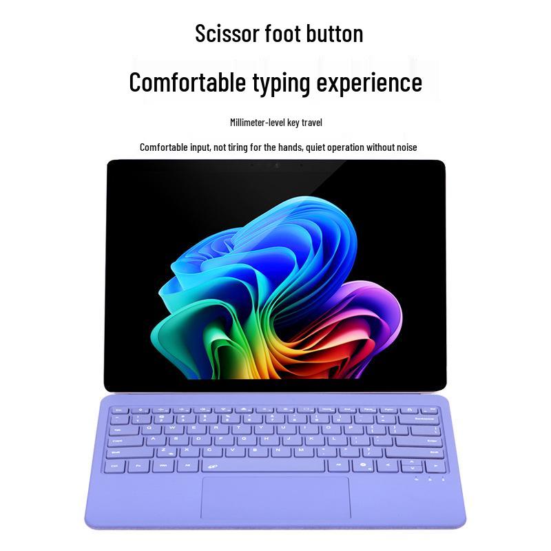 Surface Pro 12 Colorful Backlit Bluetooth Keyboard with Protective Cover