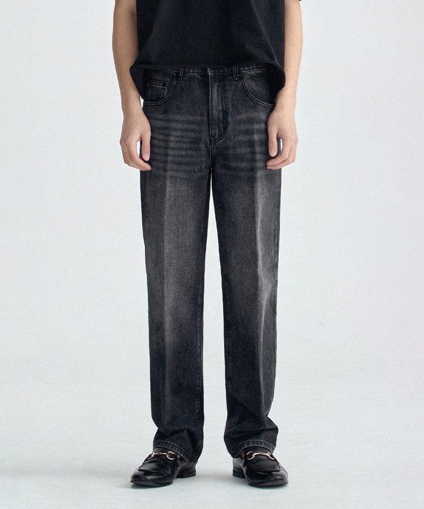 Peulojegteusseuli Black Straight Denim Pants_Wd1616