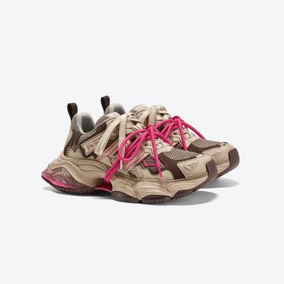 Women's Distressed Leather Dad Shoes – Autumn 2025 Trend, Air Cushion Retro Style, Height-Boosting Casual Sneakers